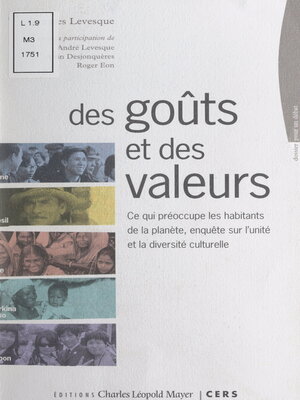 cover image of Des goûts et des valeurs